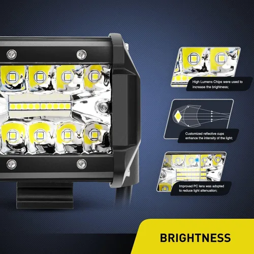 Miniatura 3 de Nilight 20 unidades de cápsulas LED de 4 pulgadas y 60W, barra de luz de inundación y foco combo de triple fila, lámpara de conducción para techo