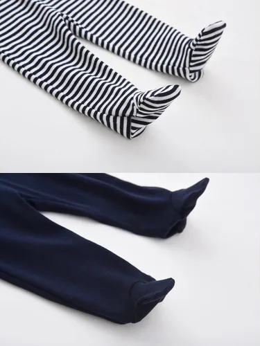 Miniatura 5 de ACESTAR Pantalones de algodón de cintura alta para recién nacidos y bebés leggings casuales con pies de 0 a 12 meses paquete de 3 unidades 1 paquete