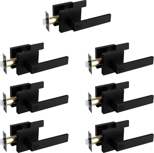 Miniatura 28 de NEWBANG Manija de palanca de puerta sólida con acabado negro mate