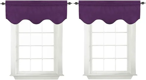 Miniatura 17 de Turquoize - Cenefa opaca para ventanas de cocina/baño/sala de estar/dormitorio con aislamiento térmico, cenefa festoneada con bolsillo para Aqua