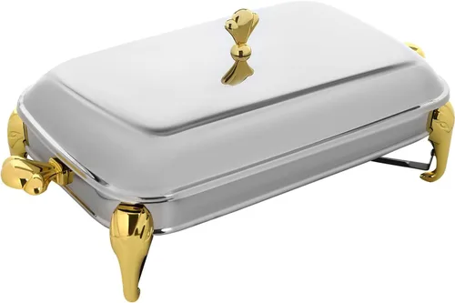 Miniatura 2 de Calentador de alimentos de acero inoxidable, juego de platos de bufé rectangular, estufa de buffet, juego de calentador de bufé para uso doméstico