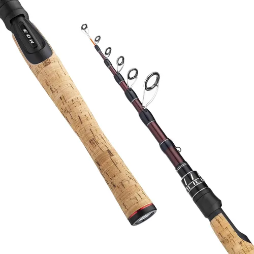 Miniatura 7 de EOW XPEDITE Portable Telescopic Fishing Rods, Spinning & Casting, 24T Carbon Blanks & Solid Carbon Tip, Cork Handle, Travel Rod, Short Collapsible