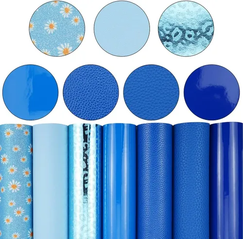 Miniatura 22 de Litchi Paquete de 6 hojas de cuero sintético de 8 x 12 pulgadas para aretes de lazo, tela de vinilo fácil de cortar para Cricut, cuero sintético