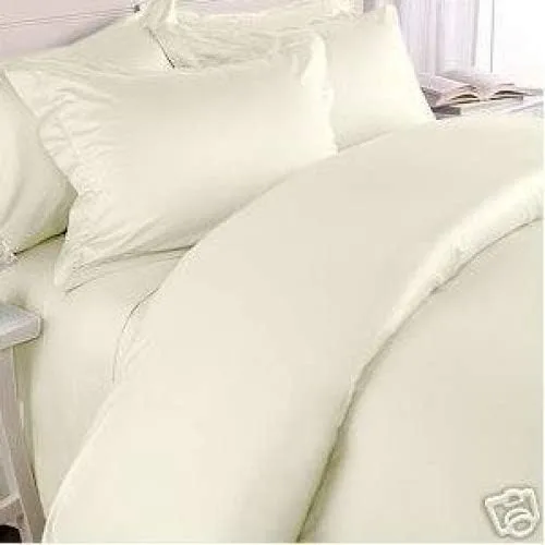Miniatura 14 de Elegance Linen Juego de funda de edredón de 3 piezas de calidad egipcia de 1800 hilos, resistente a las arrugas, ultra suave, lujoso, sólido, Blanco