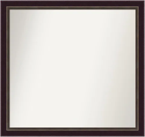 Miniatura 352 de Amanti Art Espejo de baño de bronce para sobre el fregadero, 24 x 24 pulgadas, espejo cuadrado de bronce Lara para tocador, marco de madera