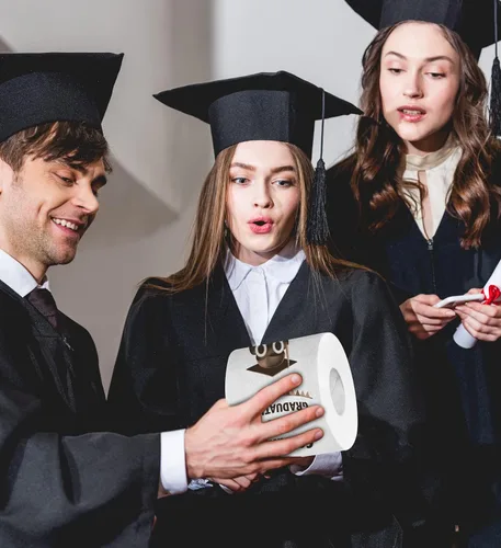 Miniatura 6 de Printed TP Papel higiénico impreso con texto en inglés "Congrats on Graduation", divertido rollo de papel higiénico para las mejores bromas