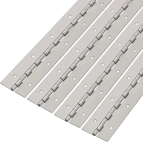 Miniatura 7 de uxcell Bisagra de piano de 16 x 2 pulgadas, 4 bisagras continuas de acero inoxidable para gabinetes, puertas, cajas de almacenamiento de bricolaje