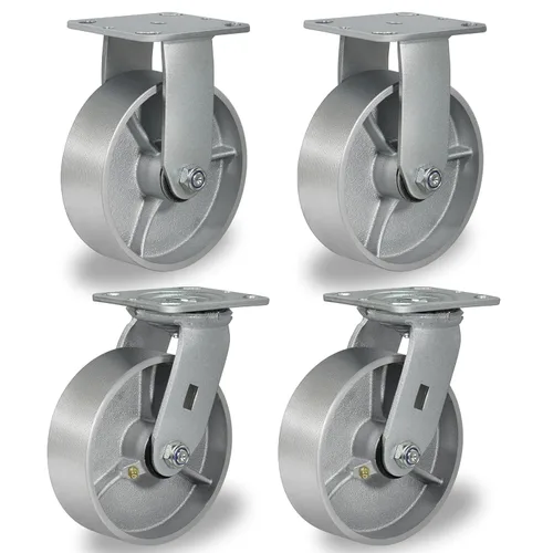 Miniatura 29 de Ruedas giratorias de 4 x 2 pulgadas, ruedas industriales resistentes, ruedas giratorias con rodamiento de rodillos - Ruedas de hierro fundido