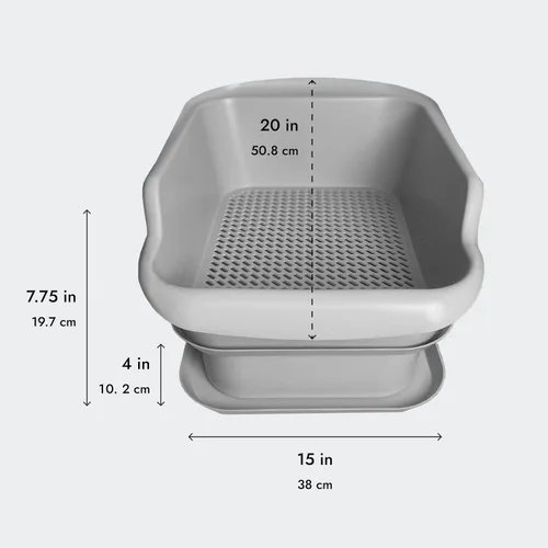 Miniatura 7 de Mr Catman - Caja de arena para gatos de madera y pino, sistema de arena para gatos, bandeja tamiz y bandeja de almacenamiento de residuos