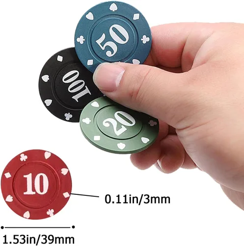 Miniatura 2 de VOVCIG Juego de fichas de póquer de 100 piezas, 5 colores para el hogar, juegos de póquer, noches, fiestas, clubes o juegos de póquer nocturnos