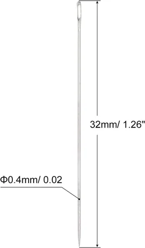 Miniatura 2 de uxcell 60 agujas de abalorios finas, finas, largas, rectas para bordar, de acero inoxidable, 1.26 pulgadas