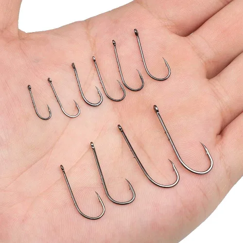 Miniatura 6 de DONQL Ganchos para cebo, 600 ganchos de pesca de doble púas 3#-12#, kit de anzuelos de pesca con mosca, accesorios de pesca con mosca, ganchos