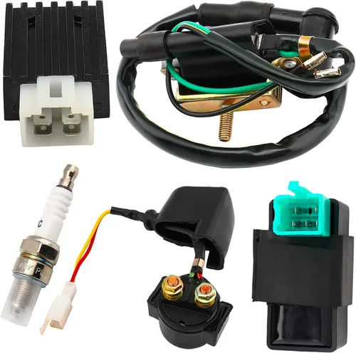 Caja CDI de 5 pines/Bobina de encendido/regulador de voltaje/relé solenoide/A7TC Kit de bujías para ATV chino Dirt Bike y Go Kart Apollo Taotao