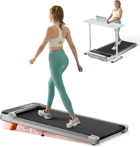 Miniatura 8 de Abonow Almohadilla para caminar, caminadora para debajo del escritorio con inclinación para oficina en casa, 2.5 HP, caminadora portátil