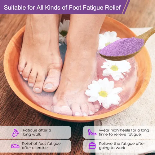 Miniatura 3 de Sales de remojo de pies con sal de Epsom para remojar lavanda kit de pedicura para baño de pies, paquete de 20 sales marinas de baño, pedicura