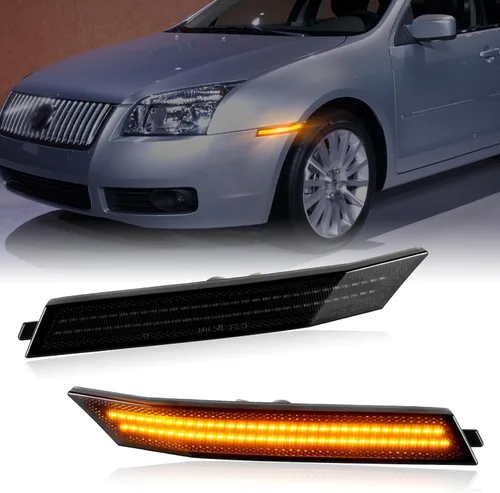 Gempro Luces LED de Marcador Lateral del Parachoques Delantero para Ford Fusion 2006-2009 Lámparas de Señal de Estacionamiento Lente Ahumado, 2