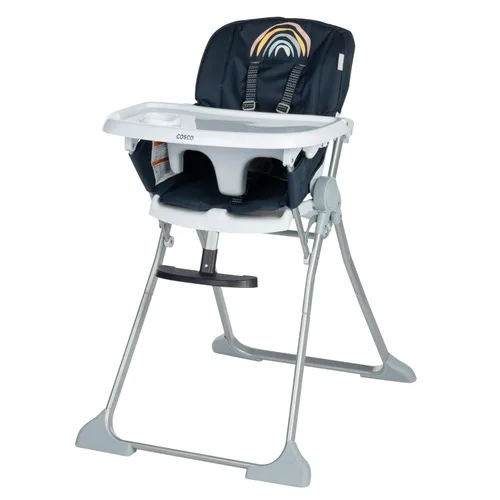Cosco Silla alta reclinable ajustable y plegable simple, se pliega y se sostiene por sí sola, por lo que es fácil de almacenar o llevar sobre la