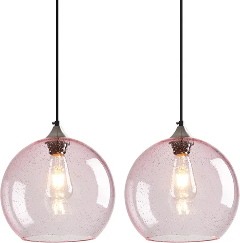 Miniatura 39 de Luces colgantes de cristal verde claro, iluminación de isla de cocina, luminarias de luz colgante de globo, iluminación colgante moderna
