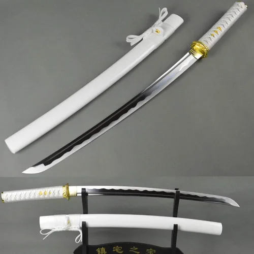 Miniatura 18 de Espada samurái Wakizashi hecha a mano, Katana de espiga completa, espada media, cuchillos japoneses hechos a mano listos para la batalla