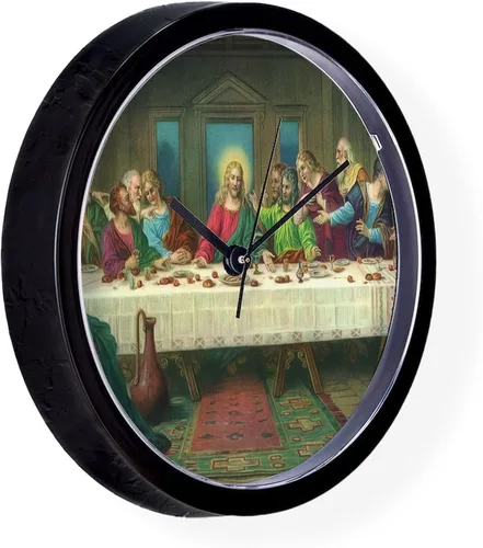 Miniatura 4 de CafePress The Last Supper - Reloj de pared de 10 pulgadas para sala de estar, cocina u oficina