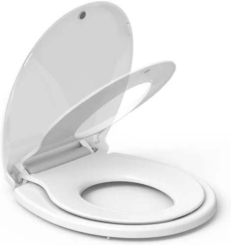 Miniatura 7 de Asiento de inodoro, asiento de inodoro redondo con asiento para niños pequeños, asiento de inodoro redondo para entrenamiento de orinal para adultos
