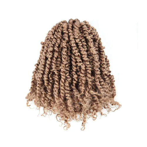 Miniatura 66 de Cabello de Ganchillo Pre-Retorcido Passion Twist para Mujeres Negras y Niños, Cabello Passion Twist Pre-Enrollado Trenzas Bohemias 4 Pulgadas 8