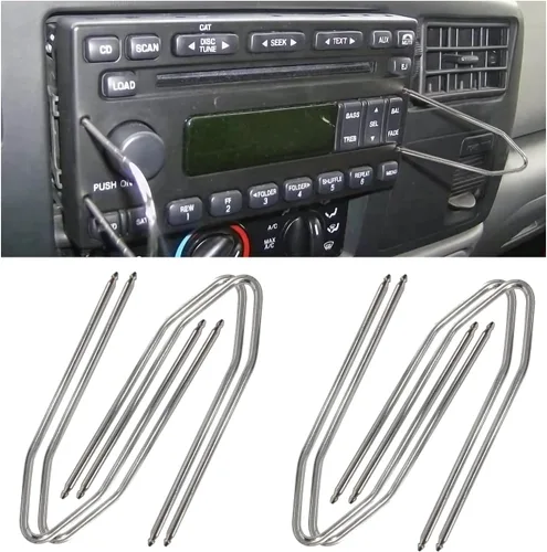 Miniatura 14 de Dickno 4 piezas de herramientas de extracción de radio de automóvil, en forma de U, kit de herramientas de liberación estéreo automático de acero