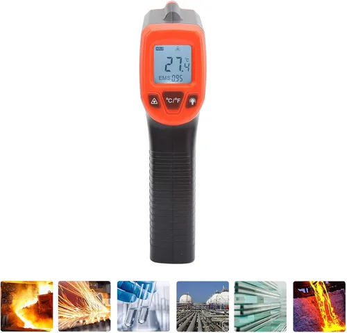 Miniatura 3 de Pistola de medición de temperatura, termómetro infrarrojo, termómetro industrial, con pantalla LCD GM320S para tuberías de agua caliente, partes