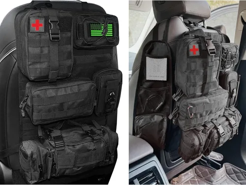 Miniatura 10 de Paquete de 7 organizadores tácticos para respaldo de asiento, organizador de camión con 6 bolsas desmontables, universal para automóvil, camión