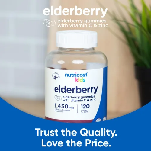Miniatura 5 de Nutricost Gomitas de saúco para niños (50 mg) con zinc y vitamina C, 120 gomitas - Sin gluten, sin jarabe de maíz