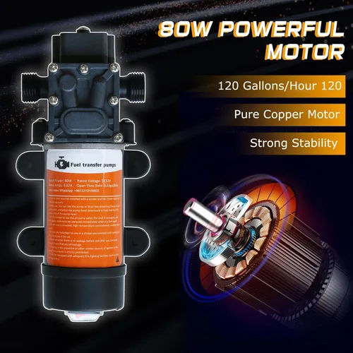 Miniatura 4 de Bomba de transferencia de combustible de 12 V, transfiere 120 galones de gasolina o diésel por hora. Con enchufe para mechero de coche, clip de 120