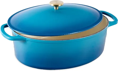 Miniatura 35 de Best Choice Products - Horno holandés redondo de hierro fundido esmaltado de 6 cuartos de galón, utensilios de cocina pretratados de alta