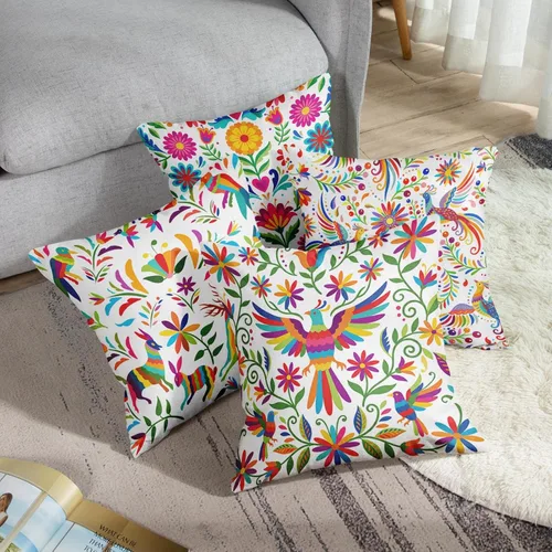 Miniatura 4 de Sanwarm Juego de 4 fundas de almohada decorativas para decoración del hogar, 16 x 16 pulgadas, fundas de almohada para sofá, fundas de almohada