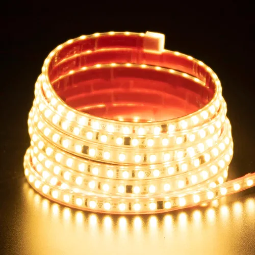 Miniatura 9 de Tira de luces LED AC 110V 2 metros blanco cálido 3000K SMD 2835 cinta LED cortable 6.56 pies adhesiva IP67 impermeable 120 voltios 2M
