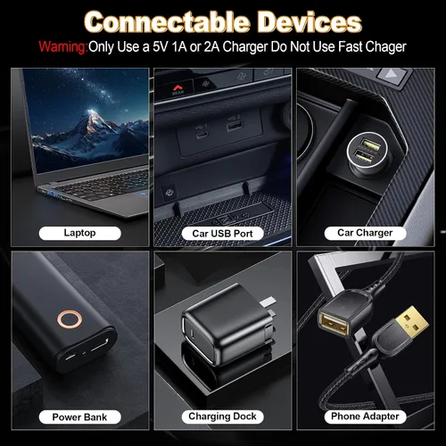 Miniatura 6 de SINGARO 2PCS Luces LED USB de noche para automóvil, lámpara retro para decoración de atmósfera automotriz, luces de ajuste táctil