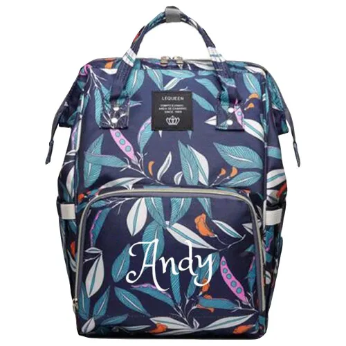 Miniatura 10 de Bolsa de pañales grande personalizada, bolsa de mano, mochila - Monograma personalizado bordado para bebé/bolsa de bebé (negro)