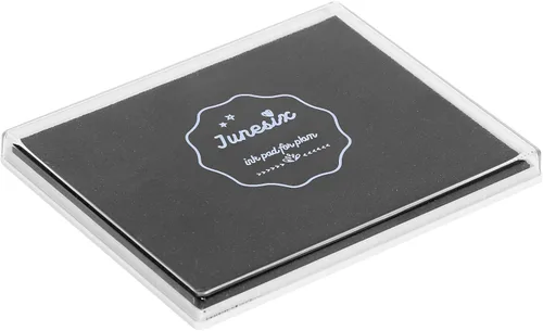 Miniatura 2 de Almohadilla de tinta de 5 x 4 pulgadas para manualidades, almohadilla de sello grande para sellos de goma, pintura de dedos (negro)