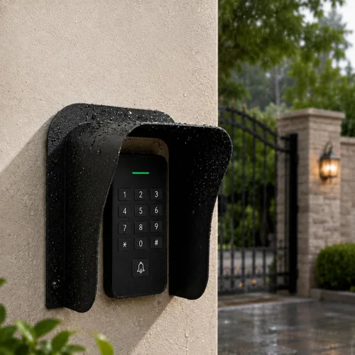 Cubierta para timbre de puerta Ring impermeable, protector grande de timbre de metal, cubierta de control de acceso a prueba de lluvia, cubierta
