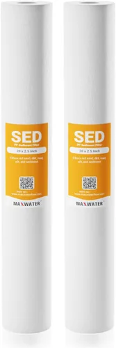 Miniatura 10 de Max Water Slim Blue - Cartucho de repuesto para filtro de agua de sedimentos de polipropileno fundido de 5 micrones, 20 x 2.5 pulgadas, para toda