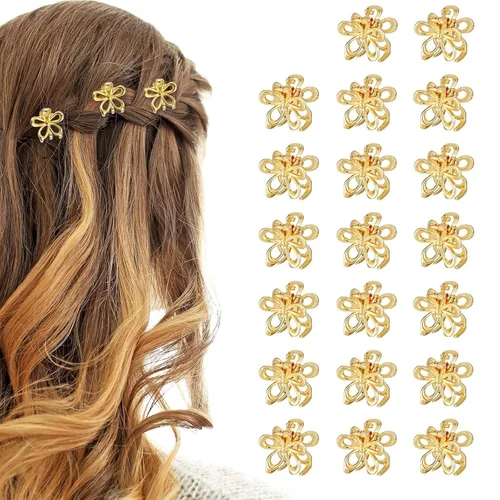 Miniatura 9 de 20 piezas Mini Pinzas para el pelo con flores pequeñas, cristal, diseño de primavera, pinzas para niñas y mujeres, lindos pasadores de pelo