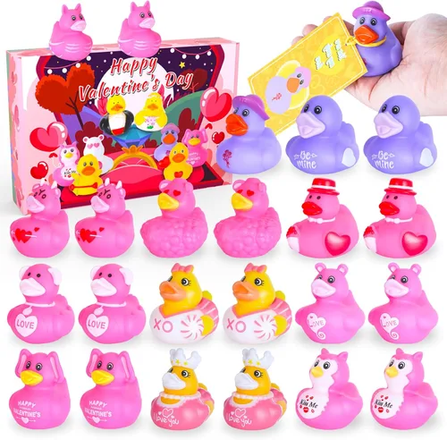 Miniatura 8 de 24 mini patos de goma a granel, perfectos para esconder cruceros, decoraciones de fiesta de cumpleaños y bonitos juguetes de baño para niños