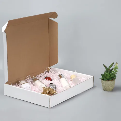 Miniatura 6 de HORLIMER - Cajas de envío de 13 x 10 x 2 pulgadas, conjunto de 25 unidades, caja de cartón corrugado blanca, para envíos por correo de literatura