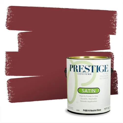 Miniatura 749 de Prestige Paints Pintura exterior e imprimación en uno, 1 galón, plano, coincidencia comparable de Valspar* Amber Rose*