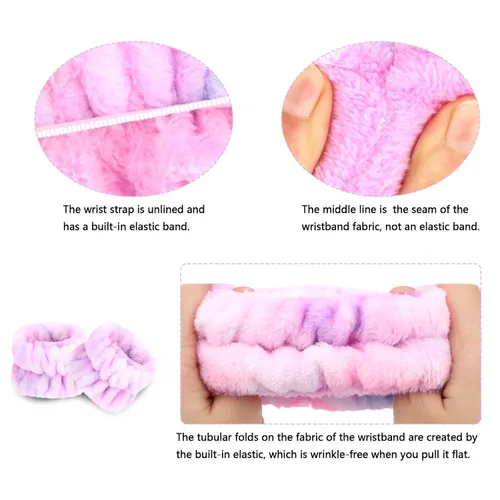 Miniatura 5 de CIEHER 12 PCS Diademas de Maquillaje para Mujeres Muñequeras Bandas de Lavado Scrunchies Puños para Lavar la Cara, Banda de Cabello Suave con Lazo a