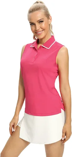 Miniatura 5 de Camisetas polo para mujer, sin mangas, para golf, tenis, UPF 50+, ligeras