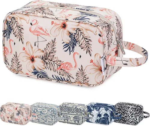 Miniatura 18 de Bolsa de aseo grande de tamaño completo, bolsa de cosméticos, bolsa de maquillaje de viaje, organizador para mujeres, hoja verde Z, M