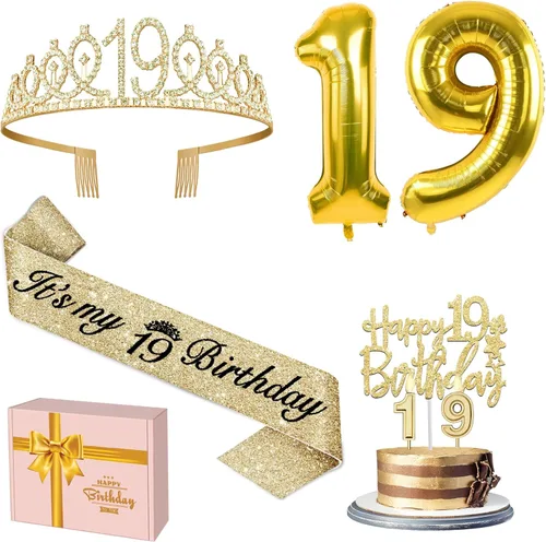Miniatura 21 de Decoraciones doradas de 70 cumpleaños para mujer con banda y tiara de cumpleaños 70, adorno para pastel y velas, globos de números, regalos de 70