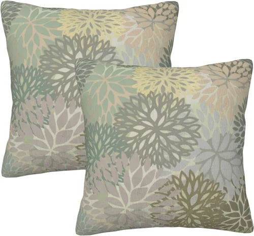 Miniatura 13 de Perinsto Juego de 2 fundas de almohada decorativas de flores de crisantemo azul, fundas de almohada suaves para sofá, cama, decoración del hogar, 16