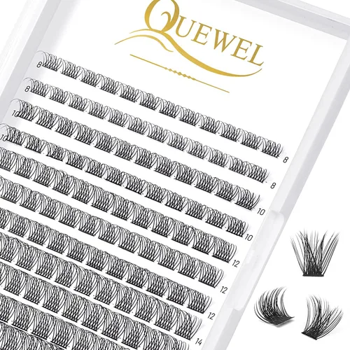 Miniatura 62 de QUEWEL Kit de extensión de pestañas DIY, racimos de pestañas 3D con 280 piezas, racimos de pestañas mixtas de 10-16 mm (30+40+50D), pinzas