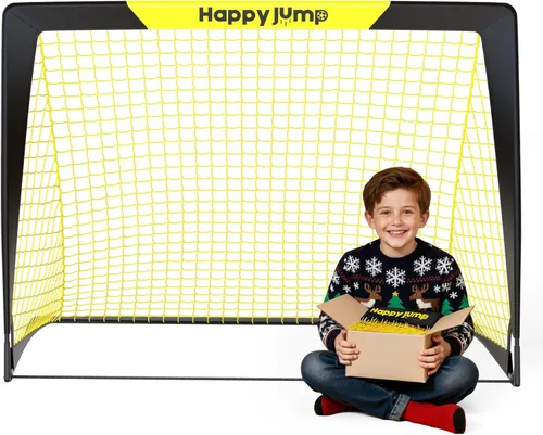 Happy Jump Portería de Fútbol Emergente Plegable para Patio Trasero 7x5 pies, 5x3.6 pies, 4x3 pies, 3x2.2 pies